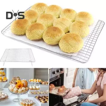 Стойка для охлаждения тортов из нержавеющей стали, штабелируемые решетки для выпечки, готовки, складная, прочная, экономящая место стойка для выпечки серебряный