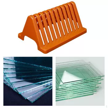 Стойка для окрашивания предметных стекол для микроскопа, стойка для слива стеклянных предметных стекол для профессионалов синий