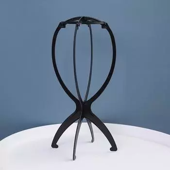 Стойка для парика Специальная модель кронштейна Держатель кепки Пластиковый кронштейн Ремень Съемный парик в сборе чёрный