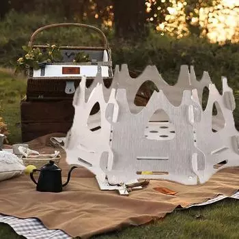 Стойка для походной печи на открытом воздухе, переносная рама для спиртовой печи из нержавеющей стали, ветрозащитное покрытие для пикника, барбекю, костра, подставки для сжигания, ветрозащитный экран 152X78mm