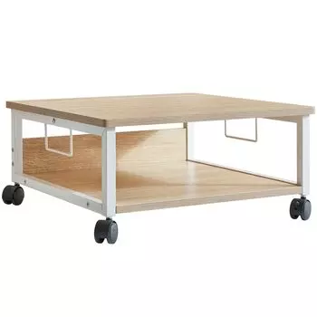 Стойка для принтера IBUYKE, 2 яруса, с роликами, стойка для принтера 50 x 50 x 24 см, подставка для принтера, экономящая место, стойка для принтера, тележка для хранения под столом, деревянный принтер