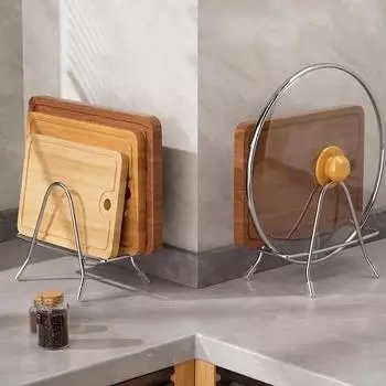 Стойка для разделочной доски из нержавеющей стали 304 Стойка для разделочной доски Стойка для крышек для кастрюль Стойка для разделочной доски Стойка для хранения на кухне 1PCS