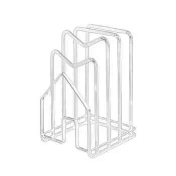 Стойка для разделочной доски с пазами, противоскользящая кованая подставка для сушки Lron, органайзер с крышкой для кастрюли, кухонная утварь белый