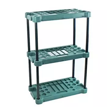 Стойка для садовых инструментов из пластиковых железных труб Стойка для хранения садовых принадлежностей Полка для садовых инструментов 58*31*60CM