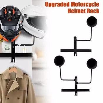 Стойка для шлема мотоцикла, настенное крепление, держатель для шлема велосипеда, вращающееся на 180 градусов, алюминиевая вешалка с крючком для ключей, головных уборов, шлемов