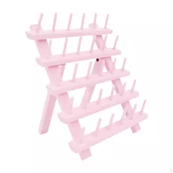 Стойка для швейных ниток, подставка для конусов, держатель для 30 катушек, портативный устойчивый органайзер из дерева Pink