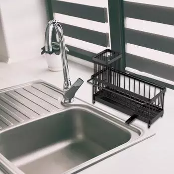 Стойка для слива губки с дренажным туннелем, полый быстрый дренаж, 2 отделения A серый