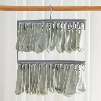 Стойка для сушки носков и нижнего белья с вращающимся крючком. Прочная несущая ветрозащитная вешалка для сушки одежды.