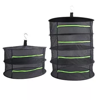 Стойка для сушки трав с застежкой-молнией, многослойная многоцелевая подвесная сетка для сушки растений для тентов 2 layers