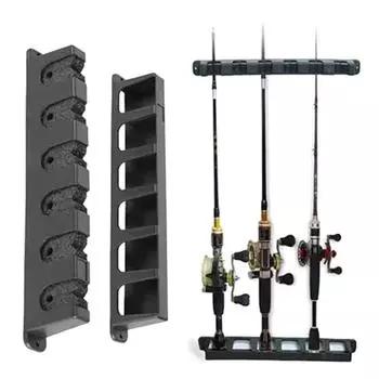 Стойка для удочек, держатель для удочек, настенное крепление для гаражной рыбалки чёрный