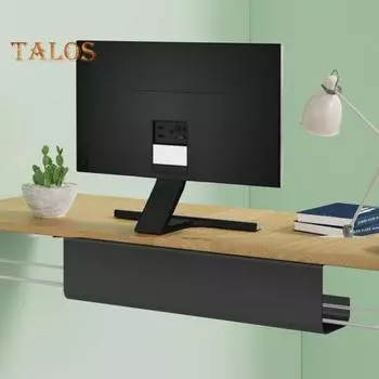 Стойка для укладки кабелей Безвинтовая установка под столом Самоклеящаяся установка Отличная липкость Противоскользящий лоток для укладки проводов Домашний офис Компьютерный ТВ-кабель чёрный