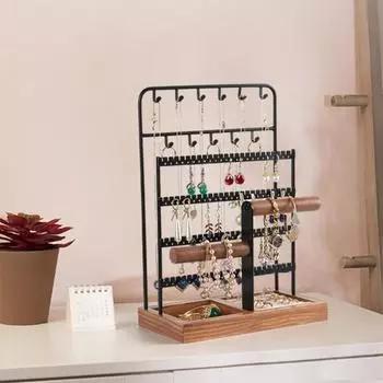 Стойка для ювелирных изделий Большой емкости Многоярусная Стабильная основа Серьги Кольца Ожерелья Браслеты Держатель для дисплея Магазин Витрина Органайзер для ювелирных изделий Подставка для ювелирных изделий белый