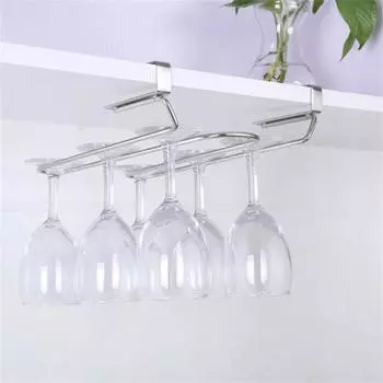 Стойка для вина из нержавеющей стали, держатель для бокалов, подвесная кухонная барная полка, простая установка, полезная подставка для винных бокалов, держатель для рулонов бумаги