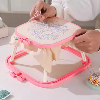 Стойка для вышивки крестом, пяльцы для вышивания, подставка для коленей, двухслойная, художественные поделки, шитье, прочные, своими руками красный
