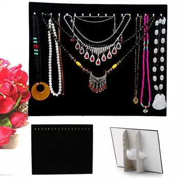 Стойка для выставок ожерелья Подставка для подвесок Ювелирные изделия Бархатный браслет Стенд для выставки товаров 17 крючков One Size