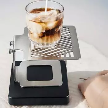 Стойка для взвешивания кофемашины Домашняя кухня бариста Стойка для взвешивания кофе Регулируемая по высоте стойка для кофейных весов Кофейный инструмент серебряный