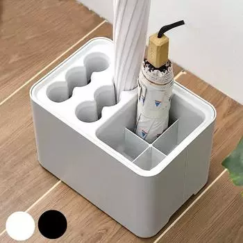 Стойка для зонтов с поддоном для сбора капель, отдельно стоящая стойка для хранения зонтов у входа, водонепроницаемое ведро для тростей чёрный