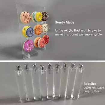 Стойка донута дисплея стены донута для знака доски донута ясного акрилового ONE SIZE