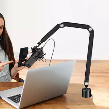 Стойка микрофонная двухсекционная складная алюминиевая стойка для домашнего вокала