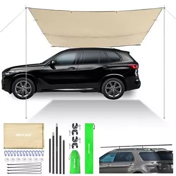 Стойка на крышу SANLIKE для установки тента сбоку автомобиля, алюминиевая кнопка, 5 штук, соединенных для легкой настройки, устойчивости захвата, совместима со многими