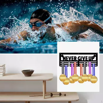 Стойка, настенный держатель для наград и лент never give up