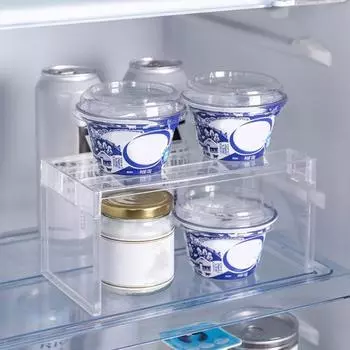Стойка-органайзер для холодильника, экономия места, сильная несущая нагрузка, многофункциональный разделитель слоев холодильника, полка для хранения кухонной столешницы S
