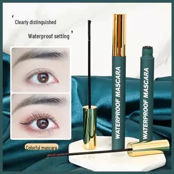 Стойкая цветная тушь для ресниц: Завивка, не размазывается, быстросохнущая, водостойкая с тонкой кисточкой чёрный