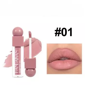Стойкая увлажняющая губная помада, матовый финиш, водостойкая и с антипригарным покрытием 01#