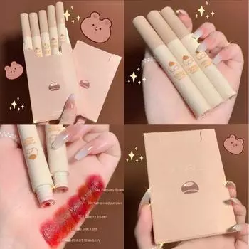 Стойкая водостойкая антипригарная невыцветающая помада Набор помады для студенческой вечеринки, милый набор бордовой грязи для губ 1