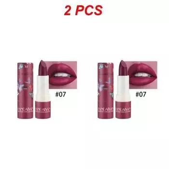 Стойкая водостойкая матовая губная помада Pink Velvet Red Brown Tint Lip Stick Resistant от 1 до 10 штук, 07 Fuchsia 2 шт, 10 штук