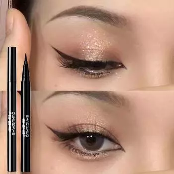 Стойкая жидкая подводка для глаз SHAQINUO — не размазывается, тонкий кончик для женщин, идеально подходит для новичков. Deep 3D Liquid Eyeliner чёрный