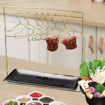 Стойки для гриля, стойка для жарки мяса, с поддоном для сбора жира, сервировка, стойка для закусок, для дома золотой