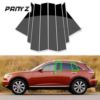 Стойки для окон автомобиля, накладка, молдинг, Стайлинг для Infiniti FX35 FX45 2003 2004 2005 2006 2008, аксессуары для экстерьера Glossy Black