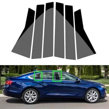 Стойки на оконные стойки автомобиля, черные накладки на двери, наклейки для Chevrolet Impala 2014-2020, автоаксессуары