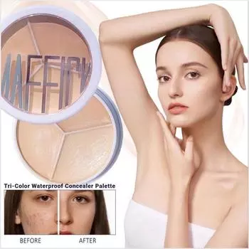 Стойкий 24-часовой водостойкий консилер для фиксации макияжа, темные круги под глазами, темные пятна, осветляющие блики, 3 цвета, дополнительная палитра консилера 3-concealer