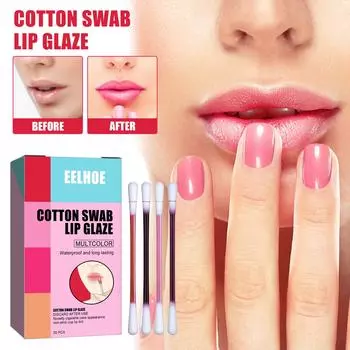 Стойкий блеск для губ с кисточкой для губ для курительной коробки и маленькой красной книжечкой, красная помада, средство для увеличения объема губ