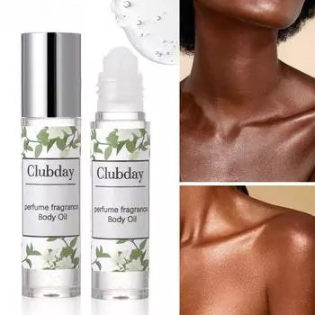 Стойкий цветочный аромат, увлажнение и легкий блеск.. Осветляющее и подчеркивающее масло для тела. Дизайн с роликом для легкого нанесения