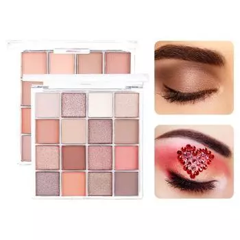 Стойкий дымчатый эффект, блестящие 16 цветов, матовые перламутровые блестки, палитра теней для век, макияж A