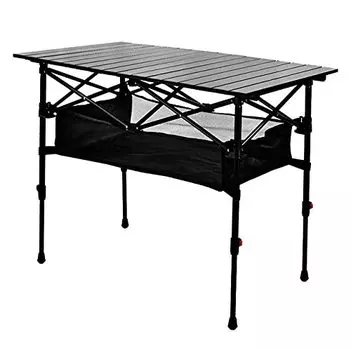 Стол для кемпинга 120 x 65 см, складной, для кемпинга на открытом воздухе, для одиночного кемпинга, легкий, стильный, компактный, для отдыха, пикника, барбекю, спортивного дня