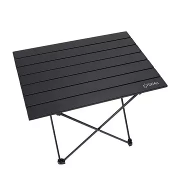 Стол для кемпинга FOXTAIL, простой в использовании, среднего размера, 56 x 40, складной, легкий, термостойкий, простой в сборке, уличный низкий стол, полностью черный (41 см) &