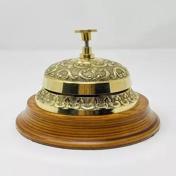 Стол для обслуживания в викторианском стиле Bell Ornate Solid Brass Hotel Counter Desk Bell Nautical