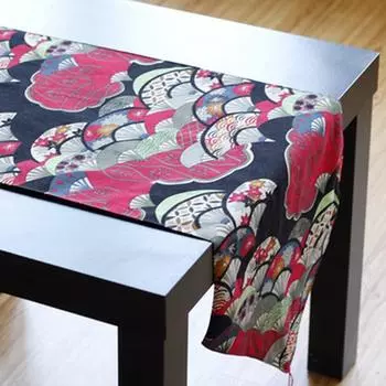 Стол для печати из хлопка и льна, США, японский стиль, скатерть, оптовая продажа, вышивка, скатерть для свадьбы, ужина в отеле 30x160cm синий