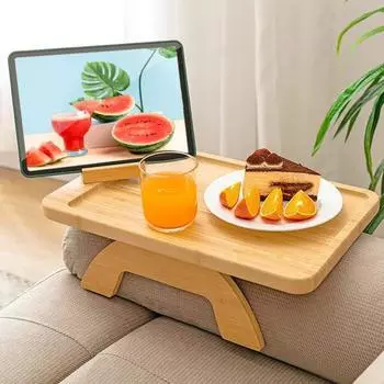 Стол для подлокотников для дивана. Складной поднос для подлокотников. Противоскользящий диван-стол с поворотом на 360 градусов.