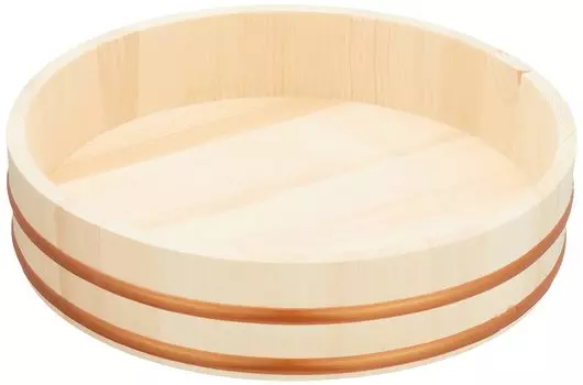 Стол для риса из жемчужного металла и дерева, 33 см, 5 порций, Wa no Sato, приблизительный размер. С-2962 коричневый