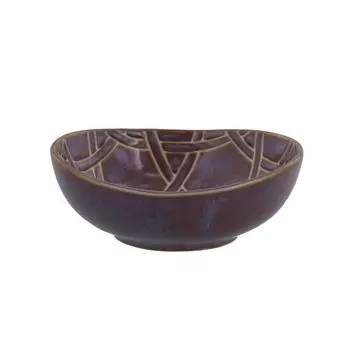 Стол EAST Маленькая миска, овальная 11 см, узор японской печи, печь Kagome, фиолетовая, сделано в Японии, можно использовать в микроволновой печи, можно мыть в посудомоечной машине, японская посуда,