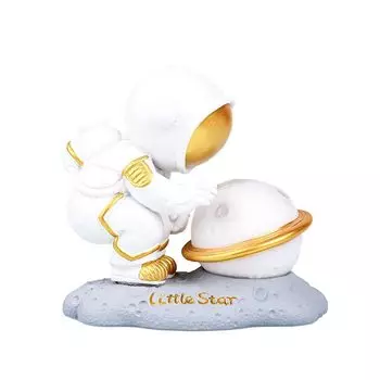 Стол Непрямой Прикроватный Нежный для Глаз [Queen-b] Свет, Астронавт, Луна, Ночь, Освещение, Дети, Стильный, Интерьер, Стол, Настольный, Лампа, золотой