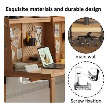 Стол под стеллажом для хранения на рабочем месте Стол под столом Шкаф для подвешивания без сверления One Size чёрный