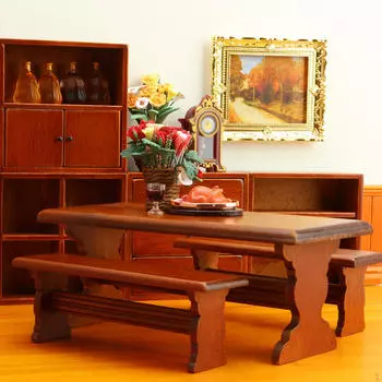 Стол Стул Миниатюрная Мебель Для Кукольного Домика Масштаб 1/12 Фото Реквизит Стулья