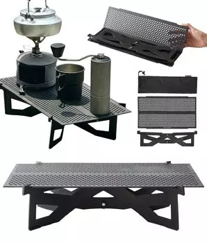 Стол TOKYO CRAFTS Zika 39 x 22 см, сверхлегкий складной, ножки из алюмитовой смолы, черный, мини-стол Solo Camp, низкий столик, алюминиевый приставной столик, совместимый с UL
