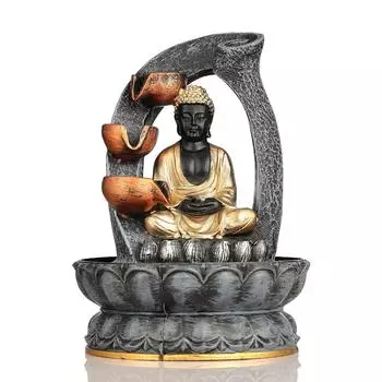 Столешница из полирезины, комнатный/уличный водопадный фонтан со светодиодной подсветкой, домашний декор, украшение, подарочные товары